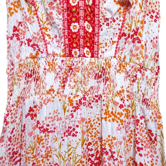 Poupette St. Barth Camila Mini Dress White Pink Tulipe Women's Size Medium M - Picture 8 of 14